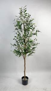Arbre artificiel vert en gros, plante artificielle, décoration intérieure et extérieure, olivier artificiel au toucher réel - Product Image 2