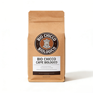 Sacchetto Personalizzato in Carta Kraft per Caffè, Richiudibile con Zip, Confezione Alimentare in Plastica per Caffè Biologico in Grani 500g - Product Image 1