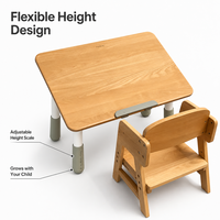 Ensemble bureau et chaise pour enfants à hauteur réglable, table d'étude ergonomique pour enfants avec réglage de 0 à 45 degrés °   Bureau inclinable pour la maison, l'école et la crèche