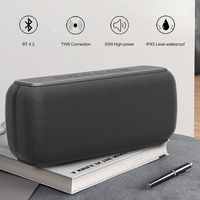 IPX5 Speaker nirkabel portabel, 50W daya tinggi TWS 3D baterai 5200mAh waktu putar lebih lama tahan air luar ruangan Speaker portabel