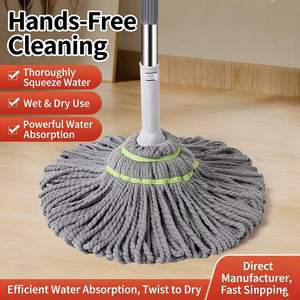 Mopa de Acero Inoxidable de Alto Rendimiento con Autoexprimido, Mopa de Microfibra Súper Absorbente para <span class=keywords><strong>Limpieza</strong></span> <span class=keywords><strong>del</strong></span> <span class=keywords><strong>Hogar</strong></span>, Cocina y Pisos - Product Image 3