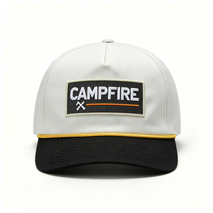 Casquette Trucker Unisexe 5 Panneaux avec Patch Tissé CAMPFIRE, Chapeau de Baseball 100% Polyester, Décoration Corde Jaune, Bord Incurvé, Réglable, pour l'Extérieur - Product Image 3
