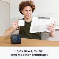 Modernes digitales Premium-LED-Display aus Holz FM-Radio-Wecker Sanftes Aufwachen Dimmbar Schlaf freundliches Licht Natürliches Iuminova