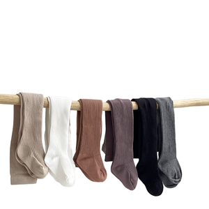 Nouveau produit fille bas pantalon coton bébé printemps automne princesse couleur unie Double aiguille enfants collants plus épais en gros - Product Image 2