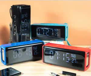 2020 المبيعات الساخنة TG174 على مدار الساعة مرآة مكبر صوت بالبلوتوث مع FM & IPX4 اللاسلكية TG USB المتكلم