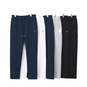 Sweatpants Elastic Waist Drawstring Casual Jogger Pants Plain Dyed Midweight Breathable With Pockets Autumn Wear - Product Image 1