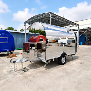 รถพ่วงขายอาหารเคลื่อนที่ขนาดใหญ่สั่งทำพิเศษ วัสดุสแตนเลสและอะลูมิเนียม สำหรับขายขนมขบเคี้ยว ลูกอม มันฝรั่งทอด ฮอทดอก ไอศกรีม อาหารจานด่วน ปรับแต่งได้ตามต้องการ - Product Image 3