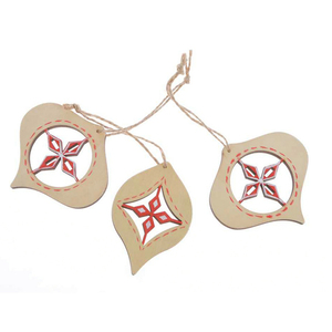 Hot selling products in Nigeria, a <span class=keywords><strong>lot</strong></span> of 3 wooden ball laser pendants Hanger Christmas decorations hanging - Product Image 1