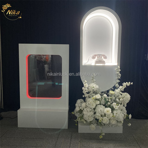 NIKA Hot Sales Party <strong>Wedding</strong> Phone Booth with LED Light Audio <strong>Guestbook</strong> Stand White Telephone Booth <strong>for</strong> <strong>Wedding</strong> Decoration - Product Image 5