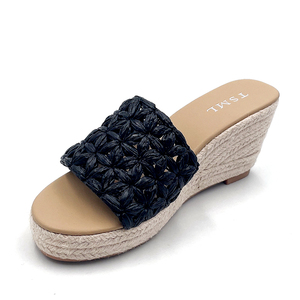 <span class=keywords><strong>Chaussures</strong></span> décontractées pour femmes personnalisées avec logo et marque, vente en gros, sandales <span class=keywords><strong>noires</strong></span> à talons hauts pour femmes, design occidental, sandales pour femmes - Product Image 2