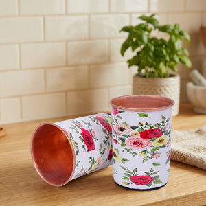 Vaso de vidrio floral color cobre, de pared simple, reutilizable, apto para lavavajillas, ideal para regalo o uso doméstico. - Product Image 6