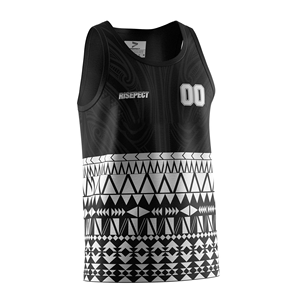 T-shirt de rugby noir et blanc à sublimation tendance, grande taille, débardeur de sport, chemise sans manches pour homme - Product Image 5