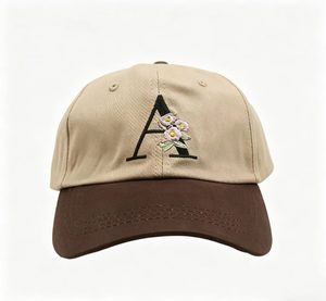 New Fashion Women's Baseball Cap Embroidered Letter A Flower Hat Casual Adjustable Cotton Peaked Cap for Outdoor Daily Wear - Product Image 3
