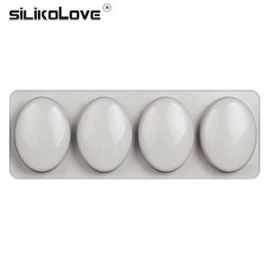 MUYULINS Factory 4-Cavity Oval Maker LFGB Platinum Non-Stick BPA-Free <b>Silicone</b> Soap Mold - Product Image 2