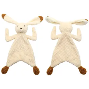ארנב/ארנב תינוק קטיף צעצוע שמיכת תינוק עם קטיף צעצוע מרגיע מגבת תינוק