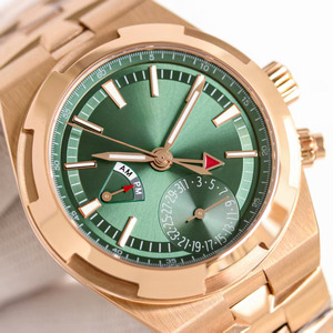 Reloj de Pulsera para Hombre, Mecánico Automático Multifuncional, con Caja de Oro Rosa de Lujo, Esfera Verde Gema, Totalmente en Acero Inoxidable, con Función de Fecha - Product Image 2