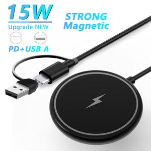 แท่นชาร์จไร้สายแม่เหล็กแบบพกพา 15W ชาร์จเร็ว รองรับพอร์ต Type-C แม่เหล็กแรงสูง สำหรับอุปกรณ์มือถือ - Product Image 3