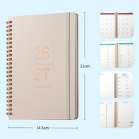 Carnets scolaires en papier imprimé en gros, format A5, reliure spirale, agendas 2026, journaux personnels personnalisables, carnets gaufrés, planificateurs