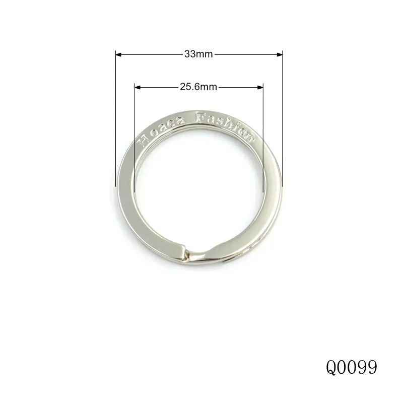 Schlüssel ring Hersteller Custom Metall Schlüssel bund Ring Graviertes Logo 1 Zoll Silber Split Schlüssel ring Flacher Ring