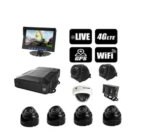 H.265 H264 AHD 720P 1080P 8 kênh xe tải CCTV giám sát Kit Xe Buýt xe Hệ thống camera SD Thẻ 2TB Đĩa cứng 8CH di động DVR