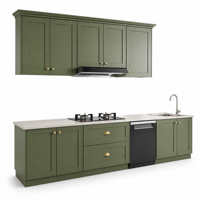 Meubles de cuisine modernes de luxe en bois massif, meubles de cuisine sur mesure en bois massif pour rangement domestique