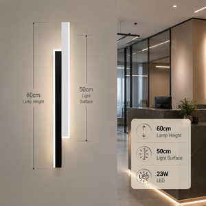 Applique murale LED linéaire moderne en acrylique et métal, décorative pour intérieur, CCT sélectionnable, pour maison, hôtel, couloir, 23W - Product Image 3