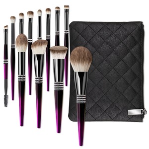 Nouvel Arrivage Transfrontalier – Ensemble de 12 Pinceaux de <span class=keywords><strong>Maquillage</strong></span> en Fibre Synthétique Dégradé Violet avec Manche en Bois et <span class=keywords><strong>Strass</strong></span> - Product Image 5