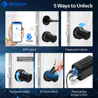 TTLock Tuya App Smart Euro Serrure à cylindre sans clé biométrique empreinte digitale numérique réglable pour porte en bois et acier Serrures intelligentes