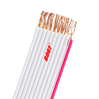Fil électrique à pas de 1,27 mm, fil plat en PVC, câble plat gris à bord rouge UL2651 26AWG 24AWG