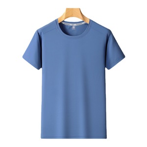 T-shirt d'été à manches courtes en soie glacée pour hommes de <span class=keywords><strong>grande</strong></span> <span class=keywords><strong>taille</strong></span>, col élastique à séchage rapide, vêtements de sport d'extérieur tricotés anti-transpiration - Product Image 1