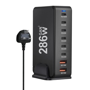 Estación de Carga USB para Múltiples Dispositivos, Universal, para Escritorio, para <span class=keywords><strong>Mac</strong></span> Book, para iPad, para Viajes, Negra, para <span class=keywords><strong>iPhone</strong></span>, <span class=keywords><strong>Cargador</strong></span> Multipuerto Gan de 268 W - Product Image 2
