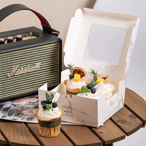 Op Maat Gedrukt Logo Wit Papier Luxe Marmer <span class=keywords><strong>2</strong></span> 4 6 Gaten Cupcake Geschenkdozen Ivoor Papier Bruiloft Cupcake Verpakking Doos - Product Image 4