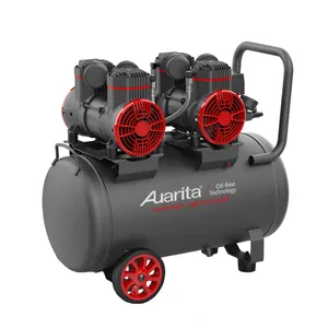 Auarita 55 litros 1.8kw 2 cilindro 220v 60hz Ac Eco amigável silencioso 2.0hp grande compressor de ar livre de óleo