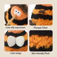 Peluche abeille brodée avec logo personnalisé, oreilles mobiles, super douce, jouet de Noël, CE CPC OEM ODM, faible MOQ