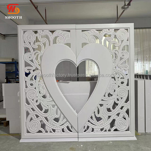 Fondo Acrílico Personalizado con Forma de Corazón Hueco y Rectangular para Bodas, Cumpleaños y Aniversarios, Decoración Desmontable - Product Image 1