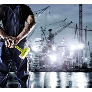 HALDER - 3377.130 SUPERCRAFT baguettes à face souple-avec manche en tube d'acier incassable jaune fluorescent et ergonomique anti-s - Product Image 2