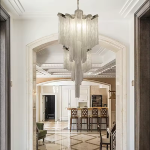 Zeal Lighting Trending Aluminio Tassel Chain Chandelier Villa Silver Nordic Artistic Pendant Light - Product Image 3