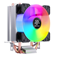 Radiator CPU SNOWMAN MX2-YH dengan 2 Heatpipe Tembaga, Bearing Cair RGB untuk Prosesor Intel LGA1700/AM4/AM5 Ryzen5, Casing Komputer