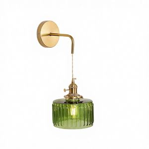 Lámpara de Pared de Hierro y Vidrio Verde, Decorativa y Elegante, para Iluminación de Sala de Estar, Dormitorio, Entrada, Soporte para Lámpara, Base para Lámpara - Product Image 4