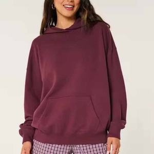 เสื้อฮู้ดดี้ผู้หญิงผ้าฝ้ายเฟรนช์เทอร์รี่ ตัดเย็บแบบลำลอง ดีไซน์เก๋ สีพื้น สามารถเลือกสีได้ - Product Image 1