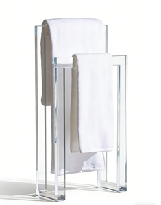 Porte-serviettes autoportant en acrylique transparent à double barre, étanche, minimaliste, pour salle de bain, fournitures pour restaurants et hôtels - Product Image 3