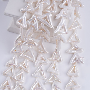 Manufacturer <b>Direct</b> Sales-New Natural Freshwater White Triangle Hollow <b>Bead</b> String Handmade DIY Accessor - Product Image 5