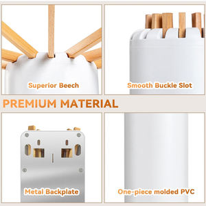 Séchoir à linge mural Séchoir à linge pliable robuste pour le séchage des vêtements Séchoir à linge pliable en <span class=keywords><strong>bois</strong></span> massif - Product Image 6