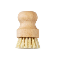 Natuurlijke bamboe afwasborstel met palmvormig design, kleine maat S, voor het reinigen van pannen, keukengerei & groenten