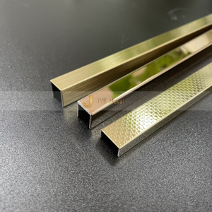 U Shape Metal Decorative <b>Corner</b> Strips Tile Trim Counter Edge Stainless Steel Tile Trim - Product Image 6