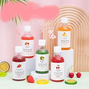 Natuurlijke Aardbei Droge Huid Exfoliëren Bleken Body Scrub Organische Bodywash Whitening Lightening Bad Douchegel Met Scrub