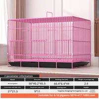 Cage à oiseaux pliable en métal à mailles anti-évasion pour perroquets, pigeons, perruches, émeraillons et tourtereaux - Taille moyenne