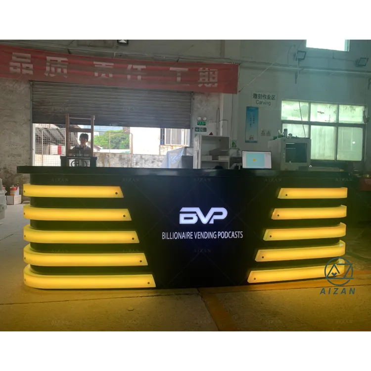 OEM Factory Supply Public Reception Desk TV Studio News Desk Custom Broadcast Desk Counter Modern Design