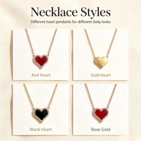 Collier tendance classique en acier inoxydable plaqué or 18 carats avec pendentif cœur en zircon, hypoallergénique, minimaliste, unisexe, personnalisable OEM