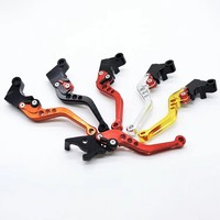 Palancas de Freno y Embrague Cortas de Aluminio CNC, 6 Posiciones Ajustables, Universales para Motocicleta, Modificadas, Color Dorado, Wire EDM